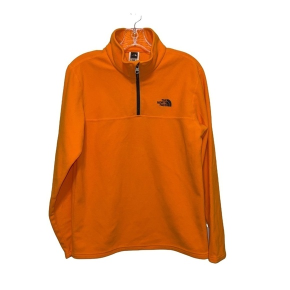 The North Face Rusted Orange Quarter Zip Fleece Sweater Boys Jacket Size XL - Picture 2 of 6